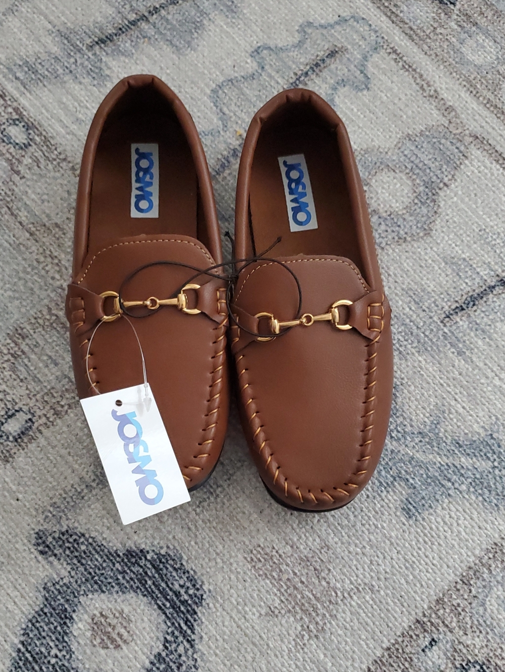 NWT Josmo Boys Brown Slip On Dress Loafers Shoes Sz1